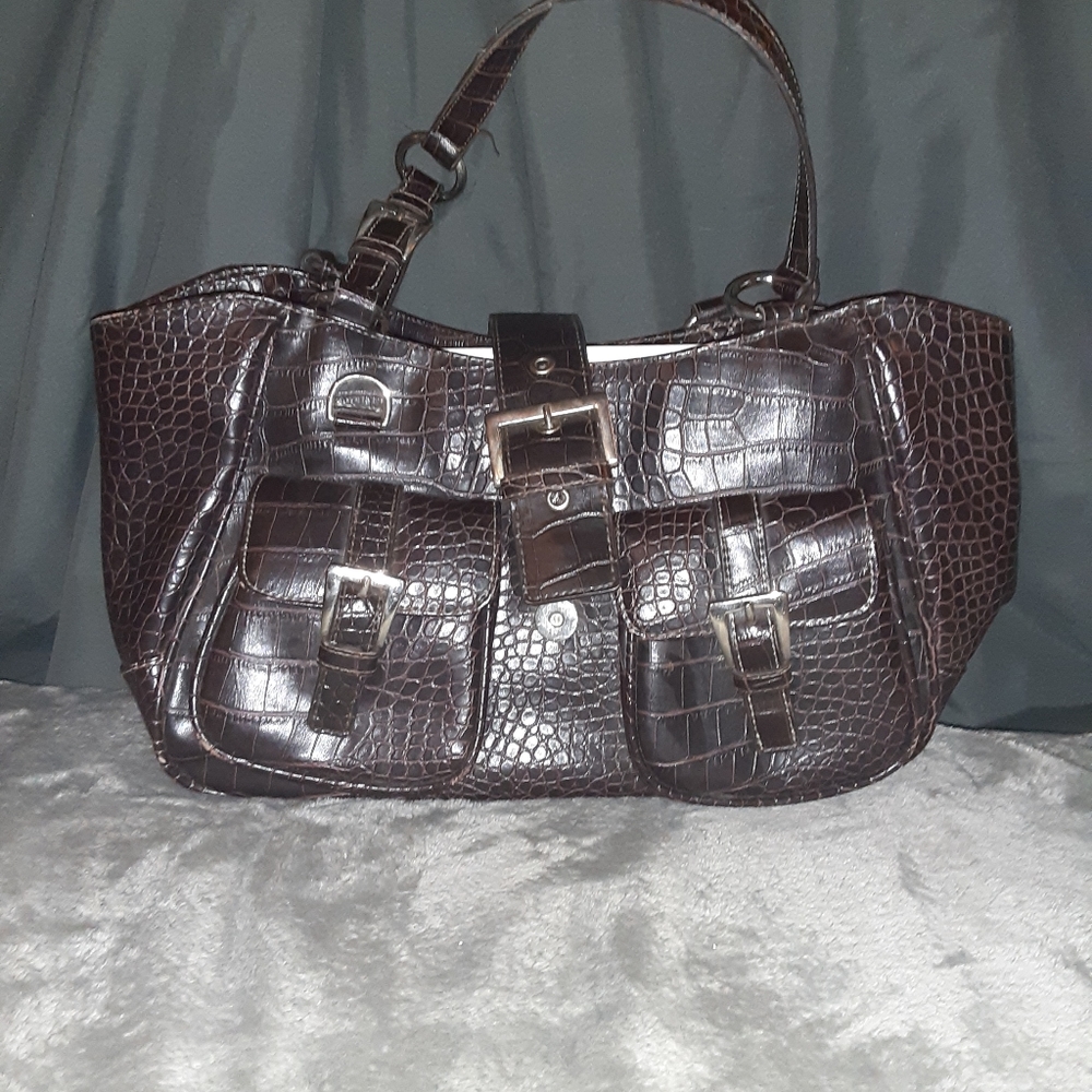 Brown scaled purse